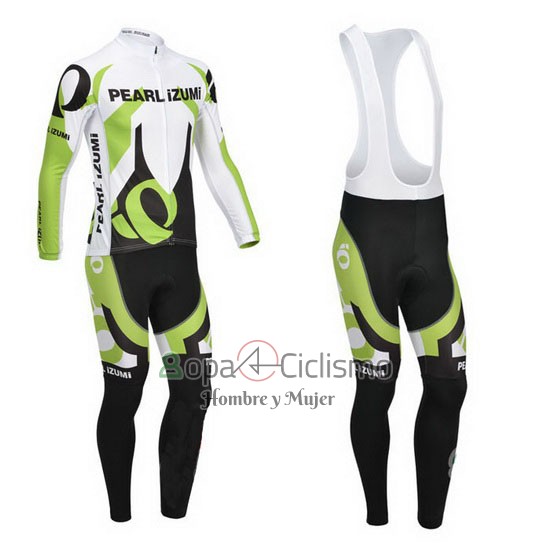 Pearl Izumi Ropa Ciclismo Culotte Largo 2013 Hombre Mangas Largas Blanco y Verde